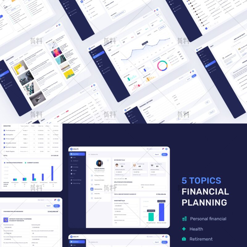 Dark Mode Admin Interface 30 UI/UX Design Asset | dark mode dashboard ui